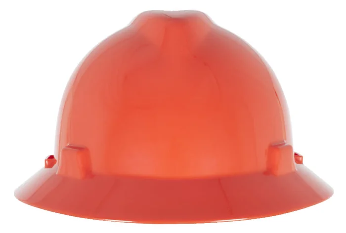 V Gard Slotted Full Brim Hard Hat Orange with Staz On Suspension 454734