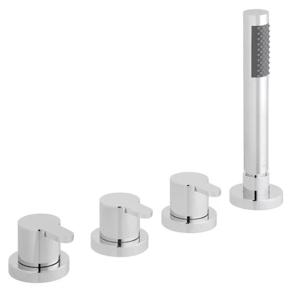 Vado Sense 4 Hole Chrome Bath Shower Mixer Valve with Handset – Short Handles