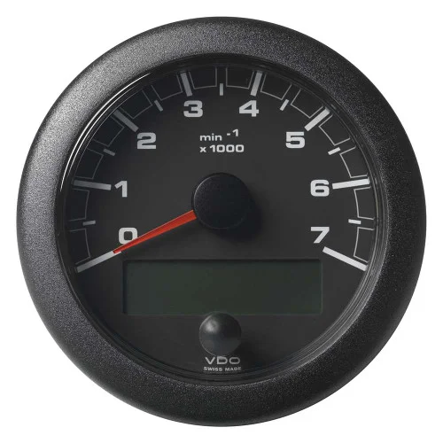 VDO 3-3/8″ (85mm) OceanLink NMEA 2000 Tach – 7000 RPM – Black Dial Bezel [A2C1065810001]