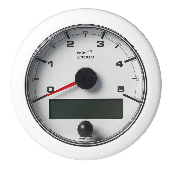 Veratron 3-3/8″ (85mm) OceanLink® NMEA 2000® Tachometer – 5000 RPM – White Dial & Bezel