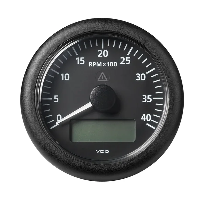 Veratron 3-3/8″ (85MM) ViewLine Tach w/Multifunction Display – 0 to 4000 RPM – Black Dial & Bezel