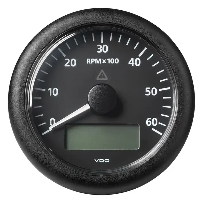 Veratron 3-3/8″ (85MM) ViewLine Tachometer w/Multi-Function Display – 0 to 6000 RPM – Black Dial & Bezel