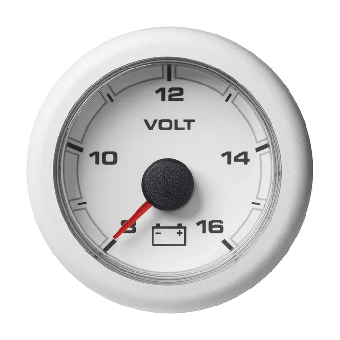 Veratron 52MM (2-1/16″) OceanLink Battery Voltage Gauge – 8 to 16V – White Dial & Bezel