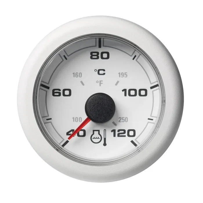 Veratron 52MM (2-1/16″) OceanLink Coolant Temperature Gauge – 120°C/250°F – White Dial & Bezel