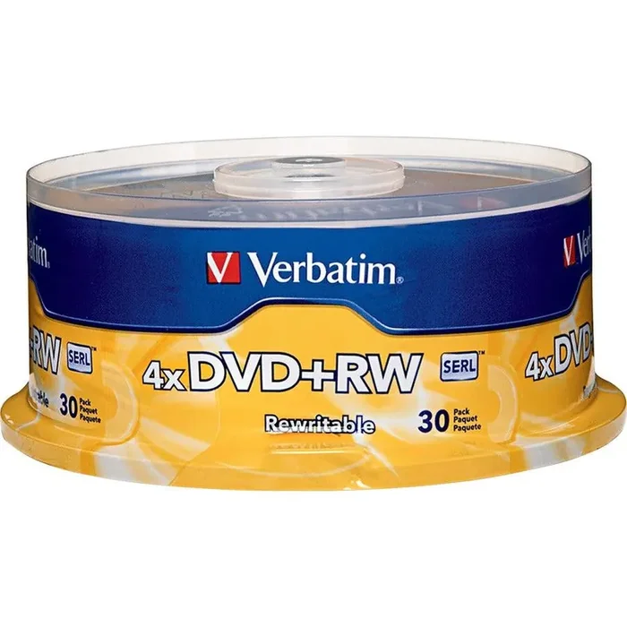 Verbatim 94834 Dvd Rewritable Media – Dvd+Rw – 4X – 4.70 Gb – 30 Pack Spindle