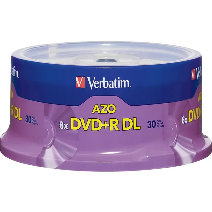 Verbatim 96542 Dvd Recordable Media – Dvd+R Dl – 8X – 8.50 Gb – 30 Pack Spindle