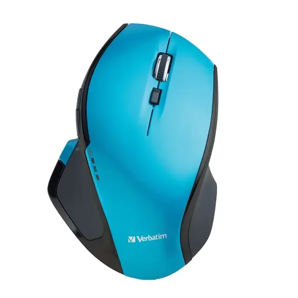 Verbatim 99019 Cordless Deluxe Blue-LED Computer Mouse, Ergonomic, 8 Buttons,