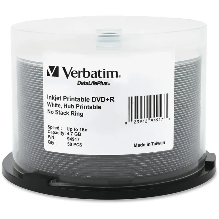 Verbatim Datalifeplus 94917 Dvd Recordable Media – Dvd+R – 16X – 4.70 Gb – 50 Pack Spindle