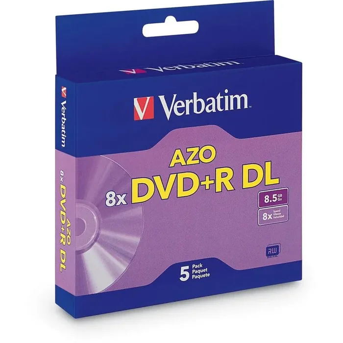 Verbatim Dvd+R Dl 8.5Gb 8X With Branded Surface – 5Pk Jewel Case Box