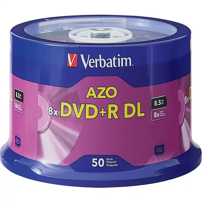 Verbatim Dvd Recordable Media – Dvd+R Dl – 8X – 8.50 Gb – 50 Pack Spindle