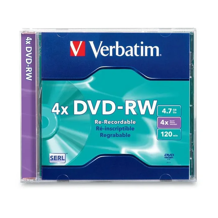 Verbatim Dvd-Rw 4.7Gb 4X With Branded Surface – 1Pk Slim Case