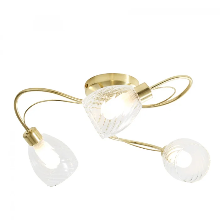 Veria 3 Light Tangle Flush – Clear/Satin Brass
