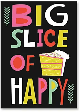 Viabella Birthday Greeting Card With Envelope, Big Slice, 5″ x 7″