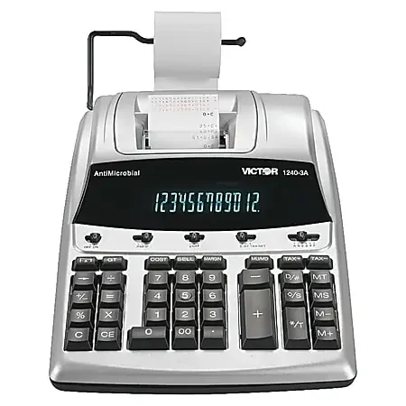 Victor® 1240-3A 12-Digit Heavy-Duty Commercial Printing Calculator With Antimicrobial Protection