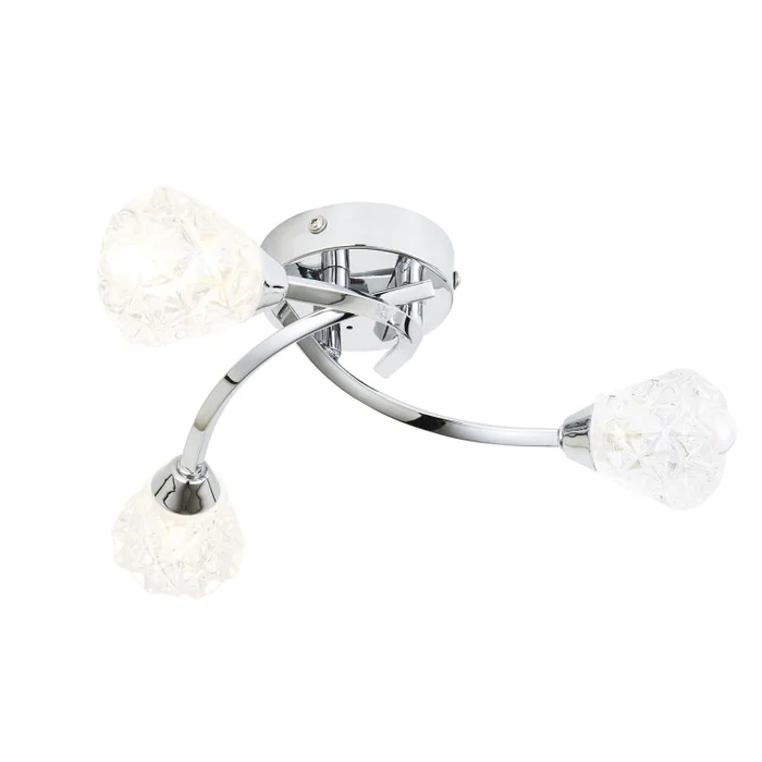 Volos 3 Light Flush Light IP44 Chrome
