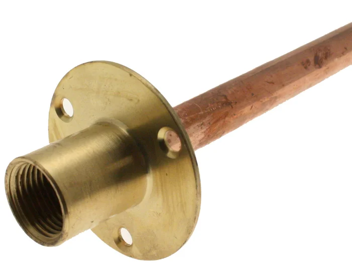 Wallplate Adaptor 15mm x 1/2″ c/w 350mm Copper Pipe