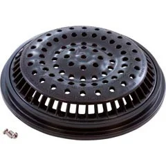 Waterway Plastics Main Drain Grate, WW Anti Vortex, 8″ Rnd, w/Collar, Black | 640-2311 V