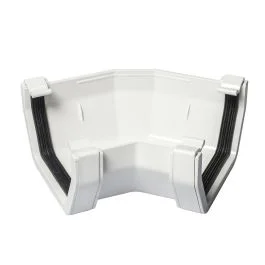 White 112mm Square 135 Degree Gutter Angle