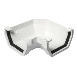 White 112mm Square 90 Degree Gutter Angle