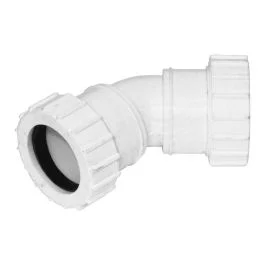 White 32mm Universal Waste 45 Degree Bend