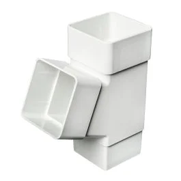 White 68mm Square Rain Water 112 Degree Branch