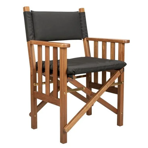 Whitecap Teak Director’s Chair II w/ Black Cushions