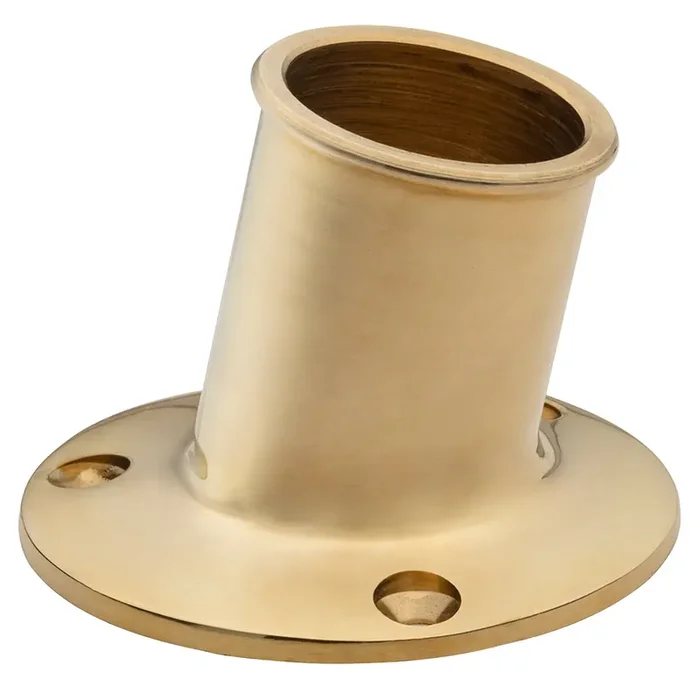 Whitecap Top-Mounted Flag Pole Socket – Polished Brass – 1-1/4″ ID
