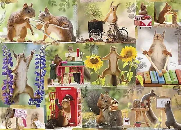 Willow Creek Press 1,000-Piece Puzzle, 26-5/8″ x 19-1/4″, Gettin‘ Squirrelly