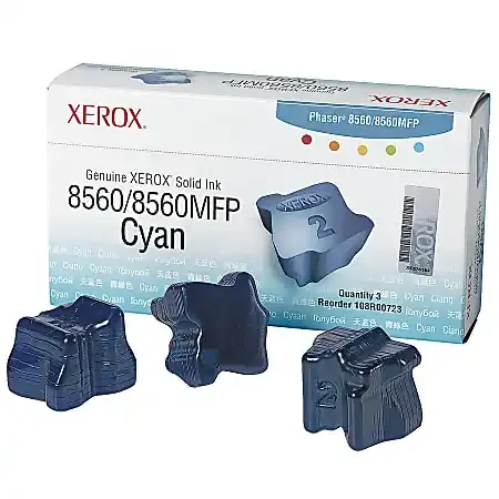 Xerox® 8560 Phaser High-Yield Cyan Solid Ink, Pack Of 3, 108R00723