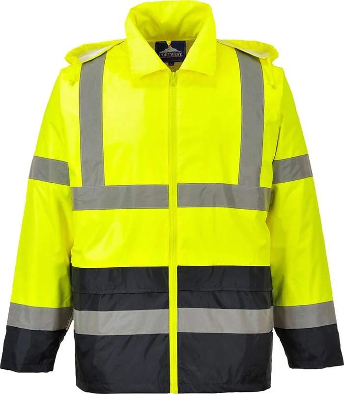Yellow and Black Hi-Vis Contrast Rain Jacket – 5XL UH443YBR5XL