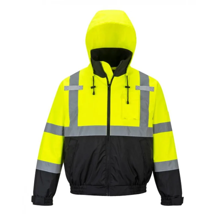 Yellow and Black Hi-Vis Premium Bomber Jacket – Medium US364YBRM
