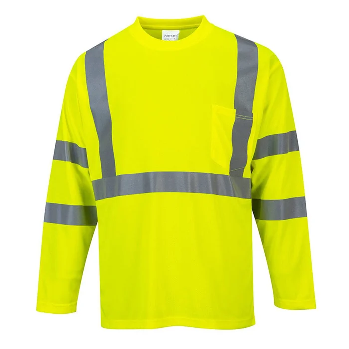 Yellow Hi-Vis Long Sleeved T-Shirt – Large S191YERL